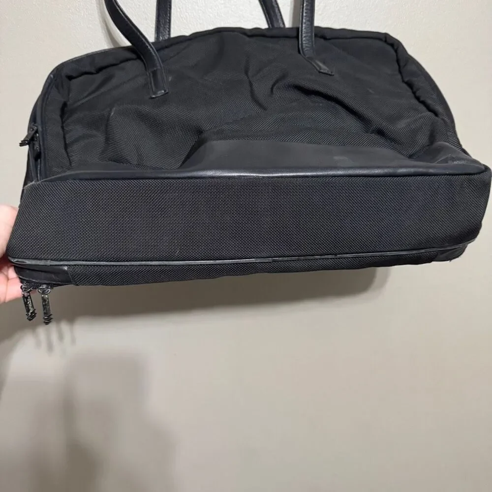 Tumi Black Nylon and Leather Tote Bag